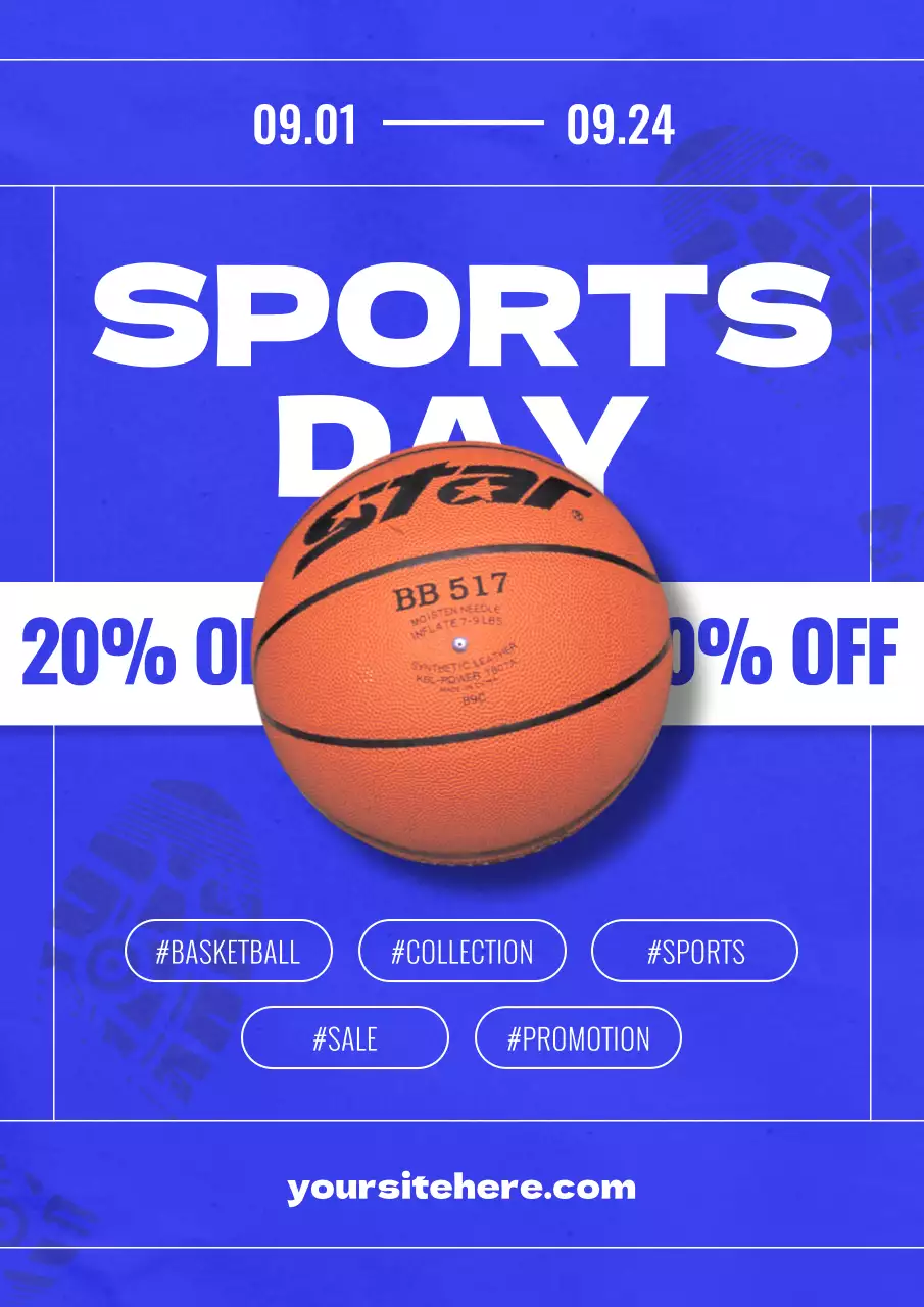 Blue Trendy Sports Promotion Poster
