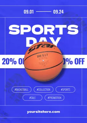 Blue Trendy Sports Promotion Poster