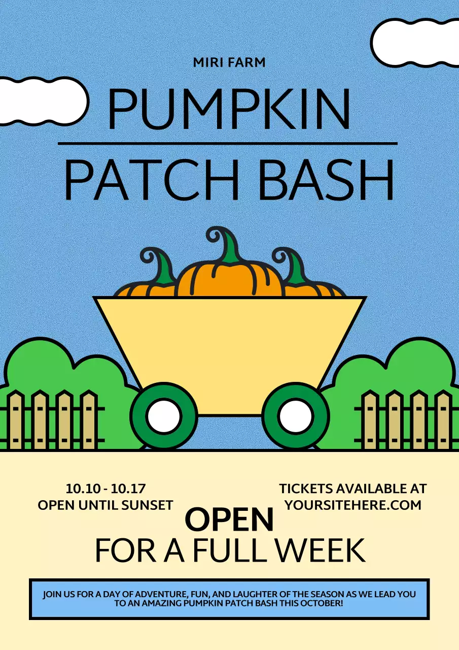 Blue Simple Pumpkin Event Promotion Poster