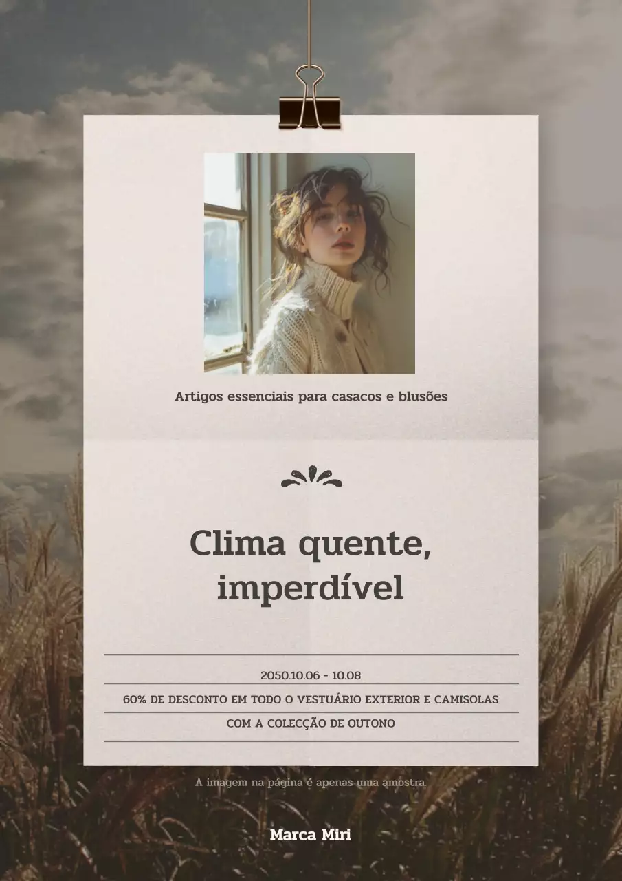 Promover roupa de outono vintage em bege e castanho