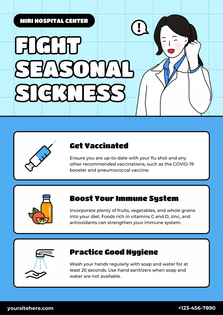 Blue Simple Health Announcement Poster