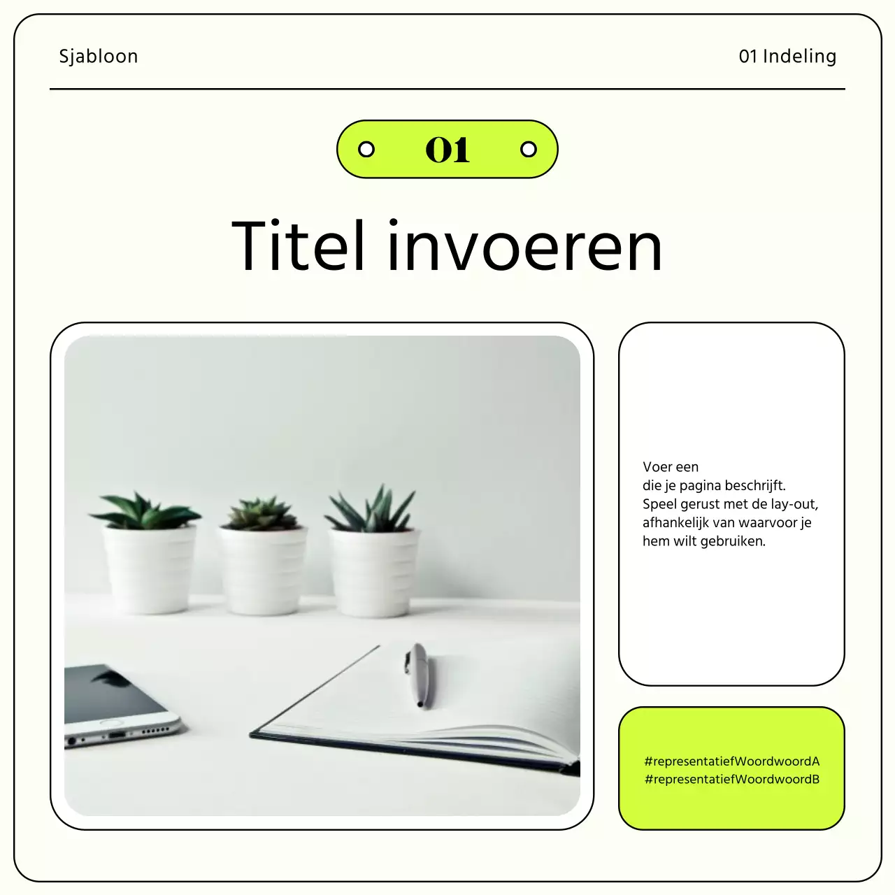 Een eenvoudige, limoengroene zakelijke sollicitatiebrief