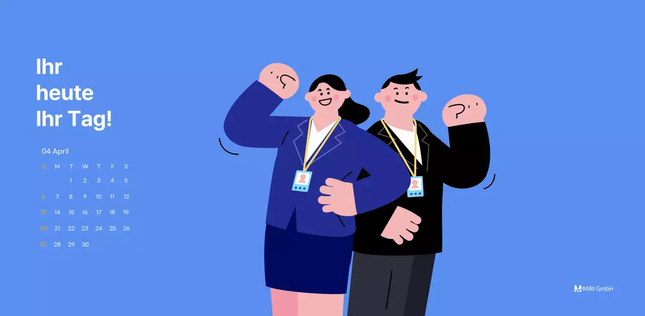 Motivationskalender mit energiegeladenen Illustrationen und positiven Zitaten auf hellblauem Hintergrund