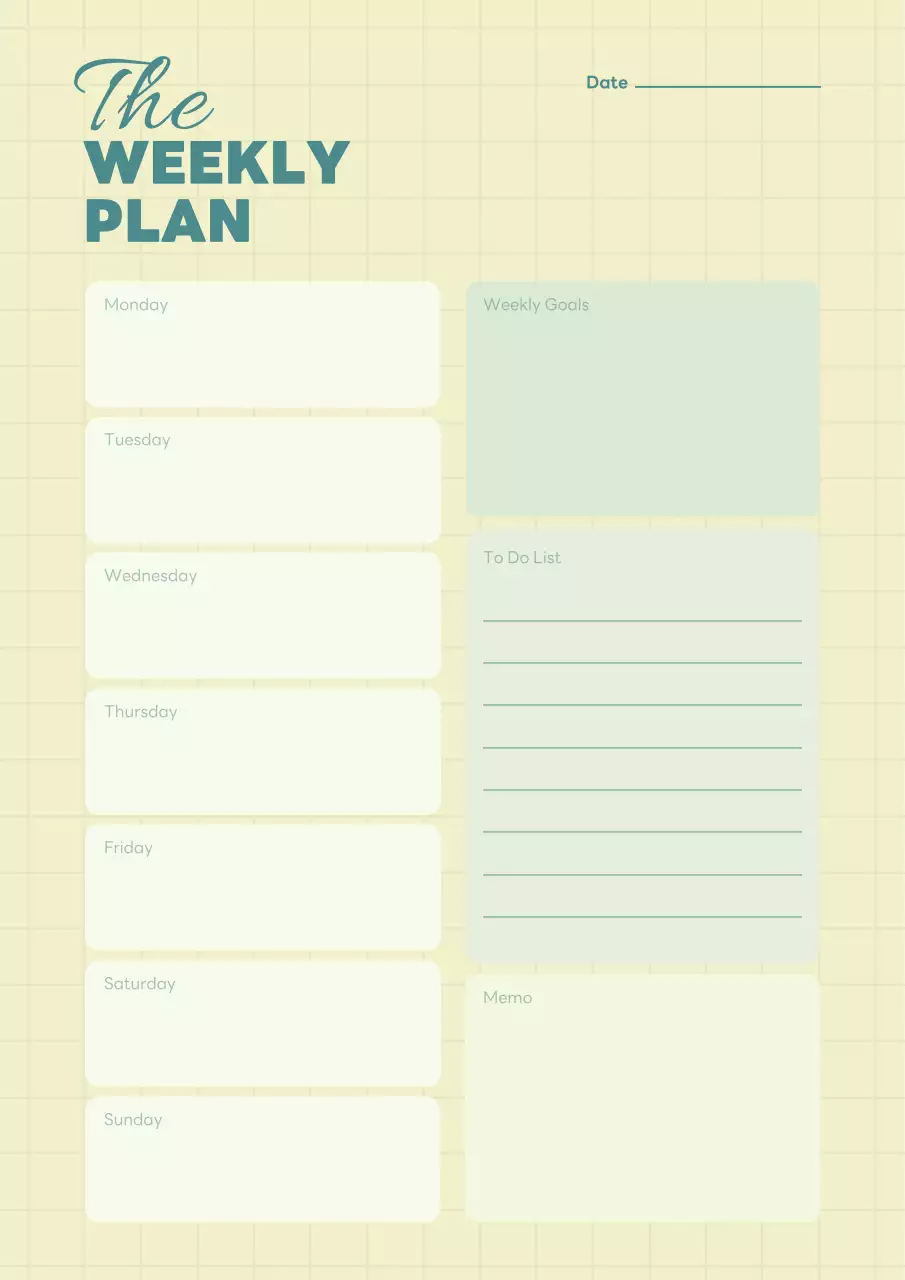 ベージュ シンプル 週間予定表 スケジュール ポスター