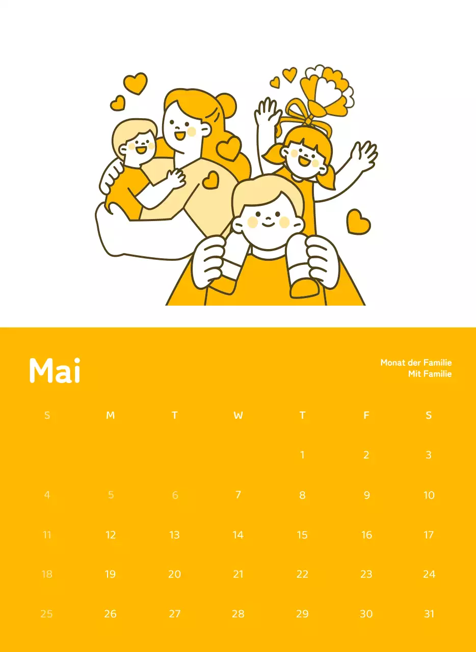 Kalender mit farbenfrohen und emotionalen Illustrationen