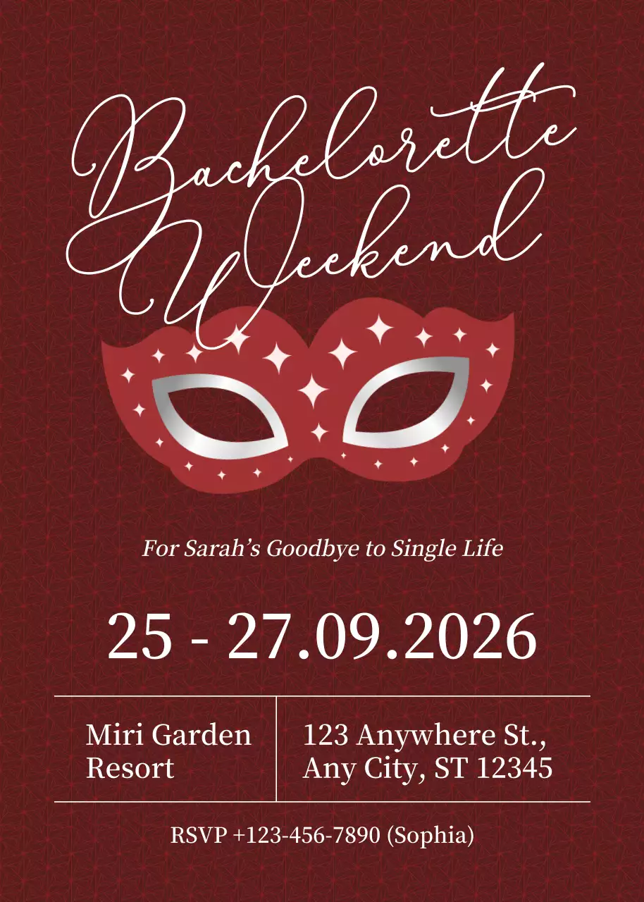 Lời mời dự tiệc độc thân Red Fancy