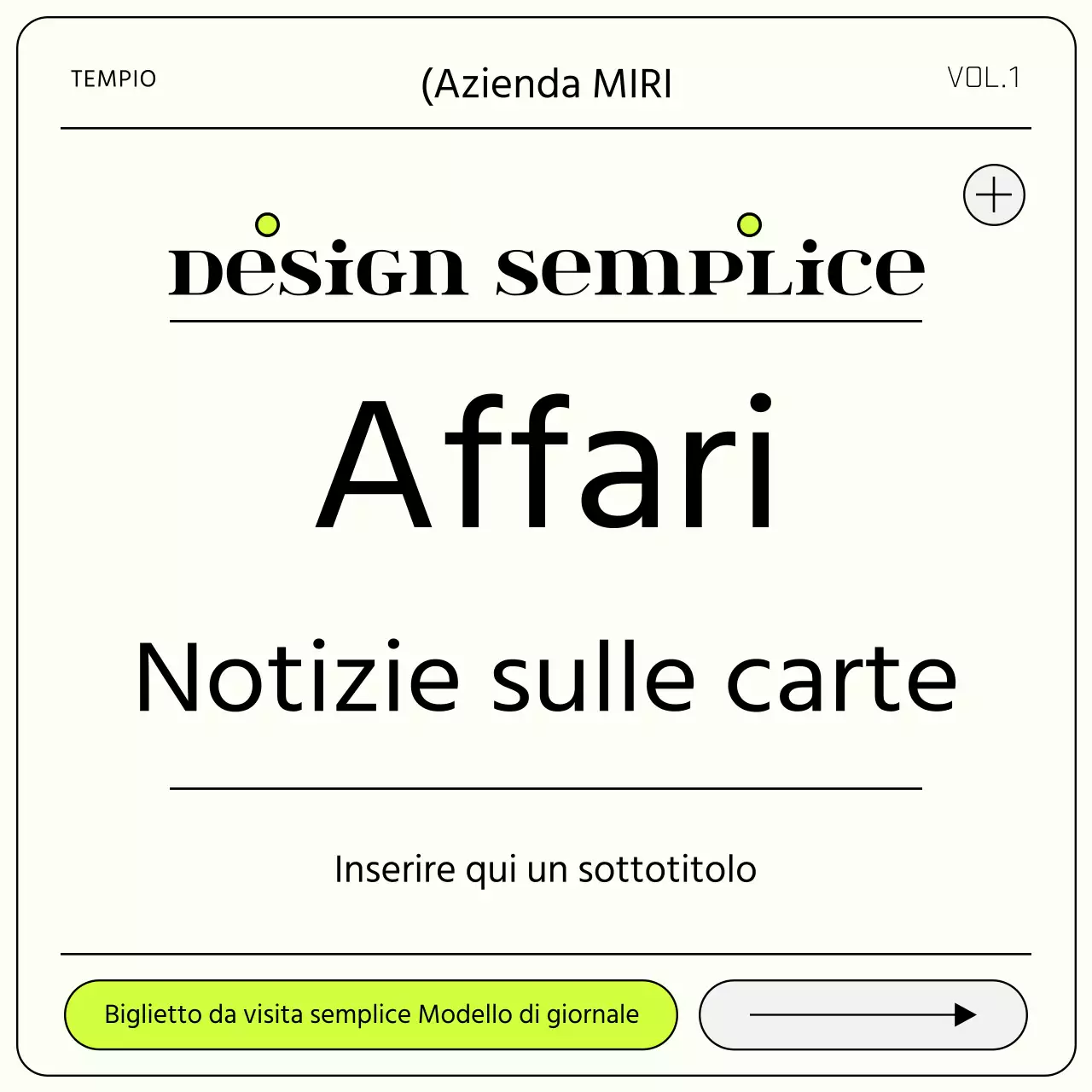 Una semplice lettera di presentazione aziendale in verde lime