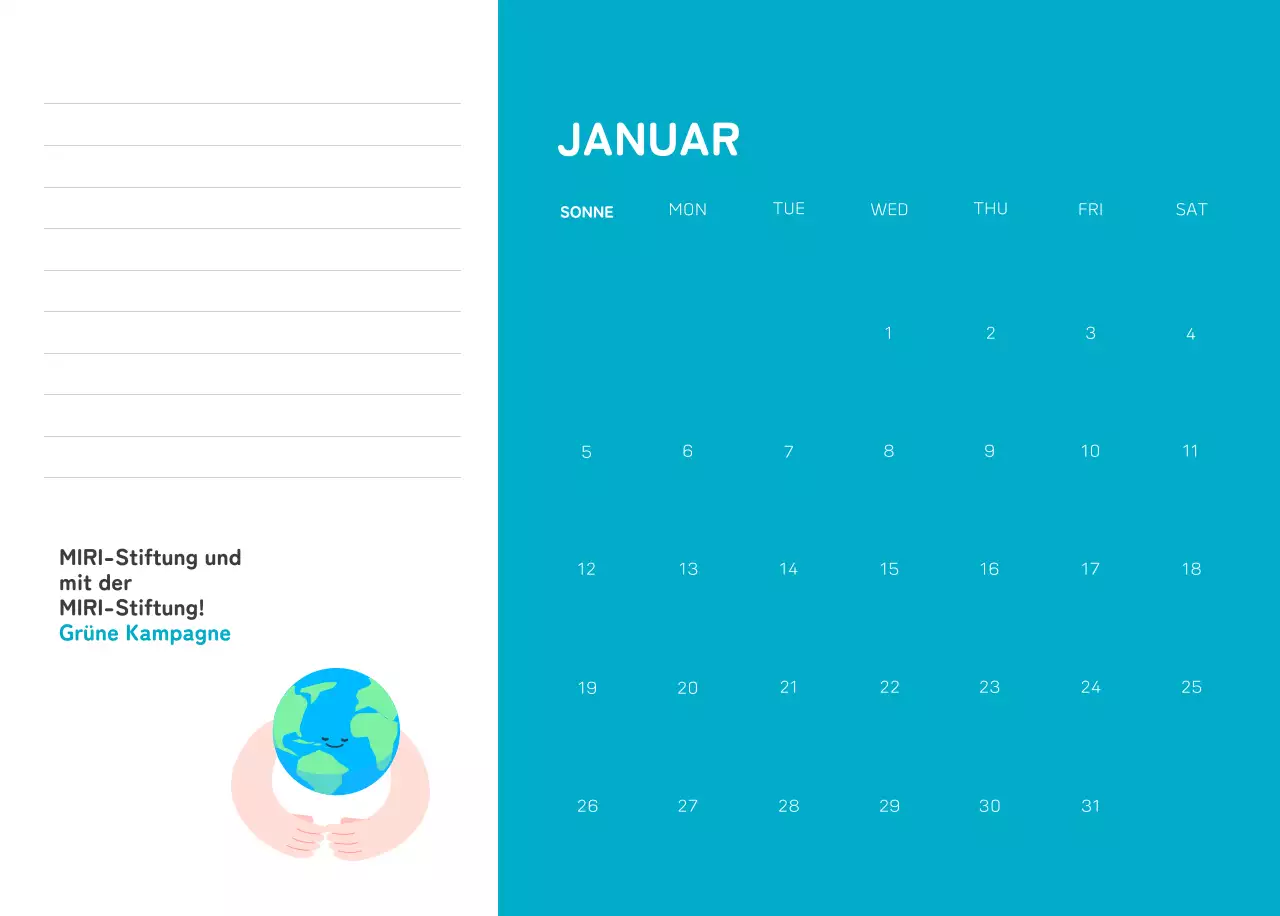 Eine soziale Stiftung, die die Weihnachtszeit mit farbenfrohen Illustrationen von Menschen und dem Planeten feiert.