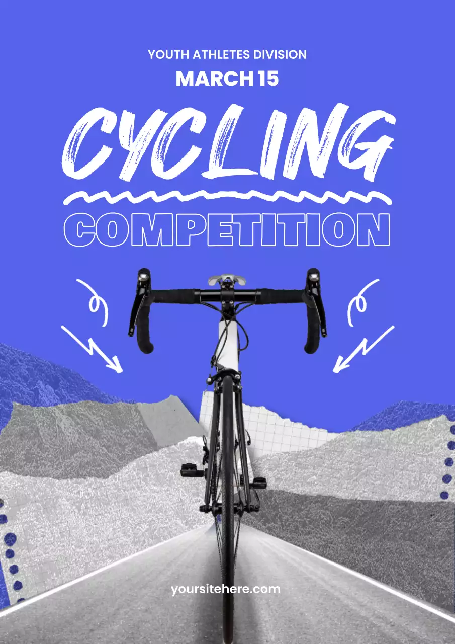 Blue Trendy Cycling Event Poster