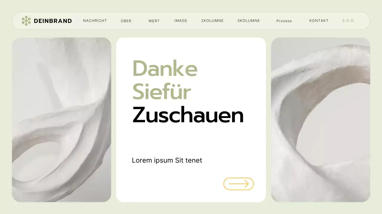 Ein Briefing für ein kleines Unternehmen mit einem lindgrünen und gelben UI-Stil