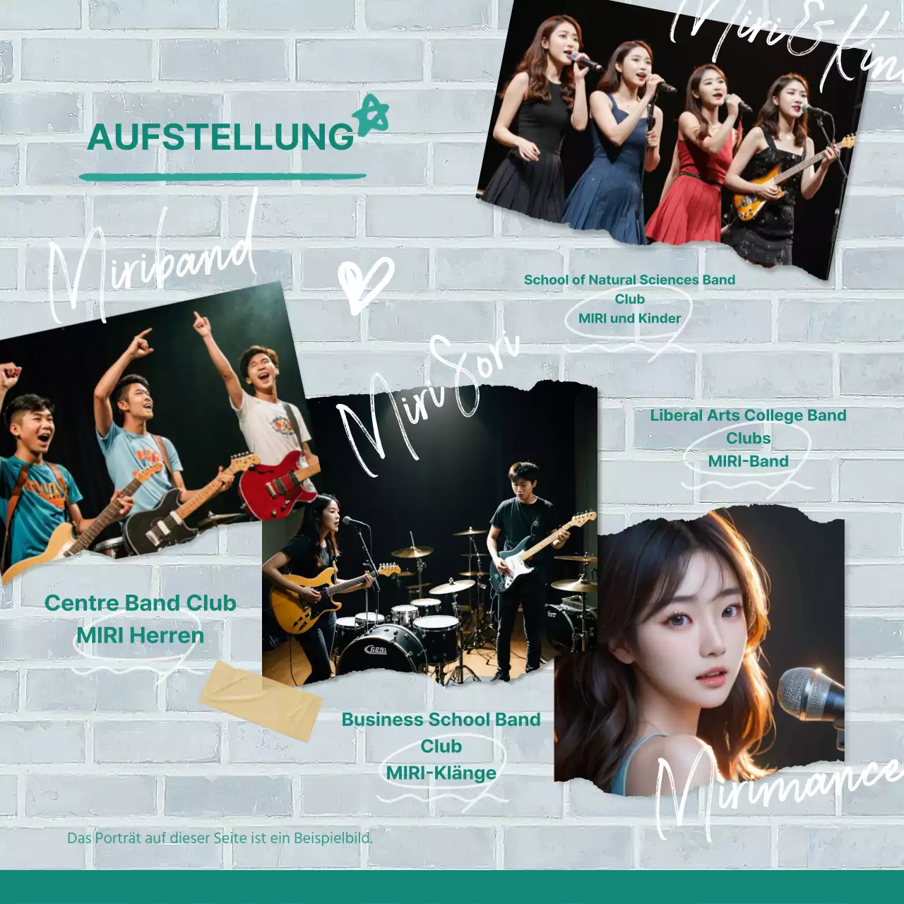 Werbung für die regelmäßigen Auftritte eines Vintage-Universitätsclubs