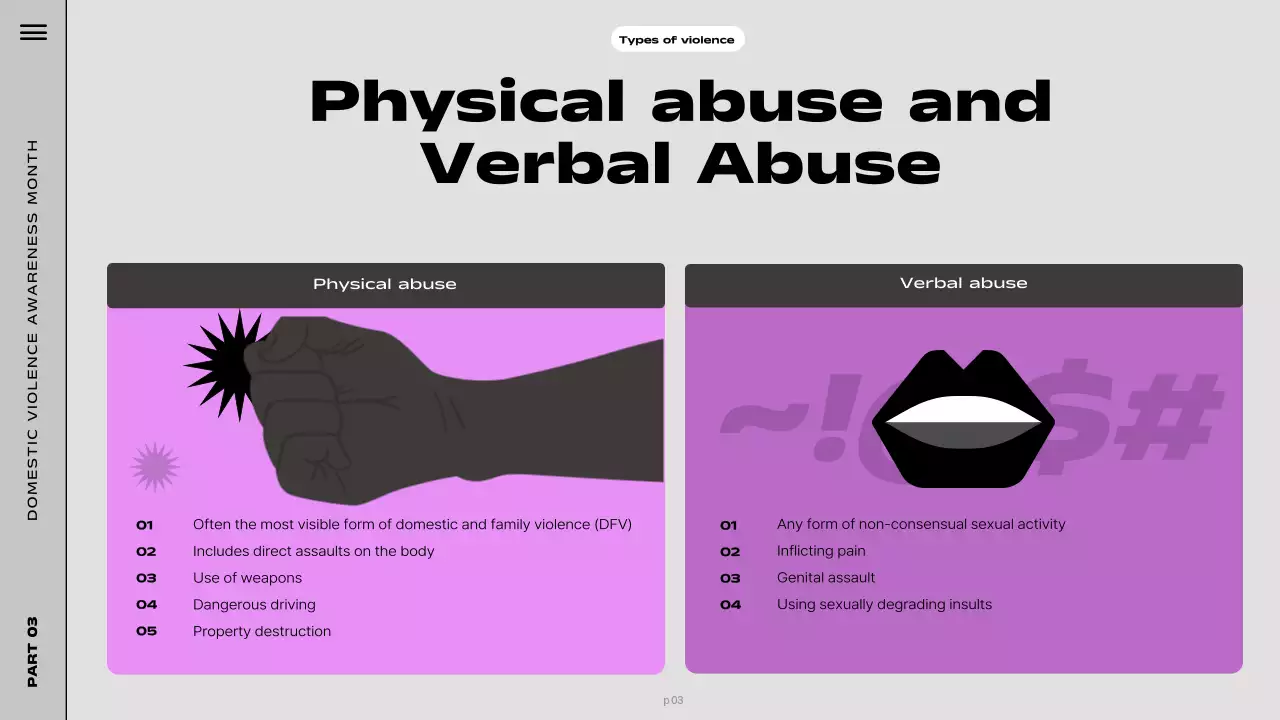 Purple Minimal Violence Awareness Guide Presentation