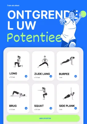 Moderne trainingsplanner in blauw en limoengroen