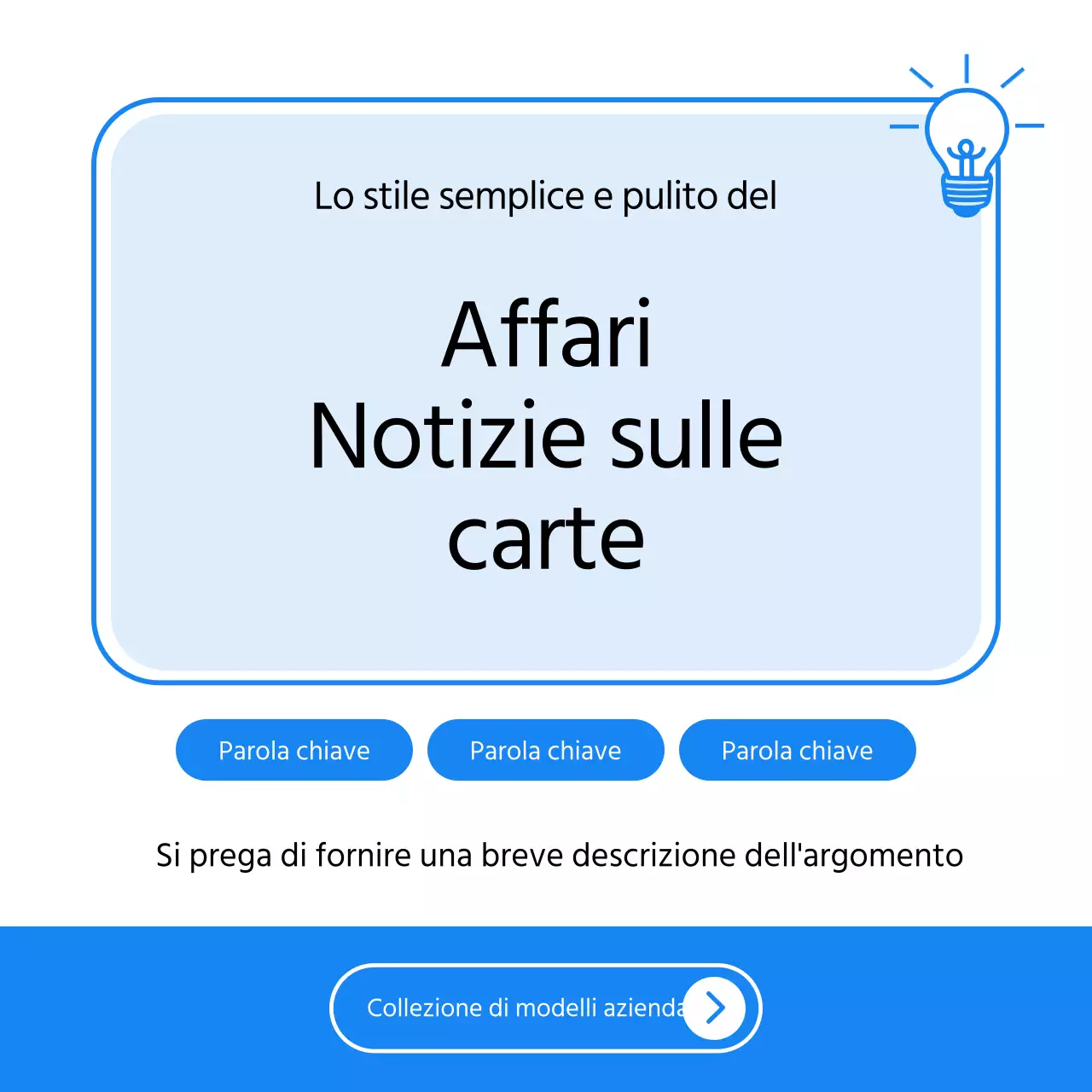 Una semplice lettera commerciale aziendale in azzurro