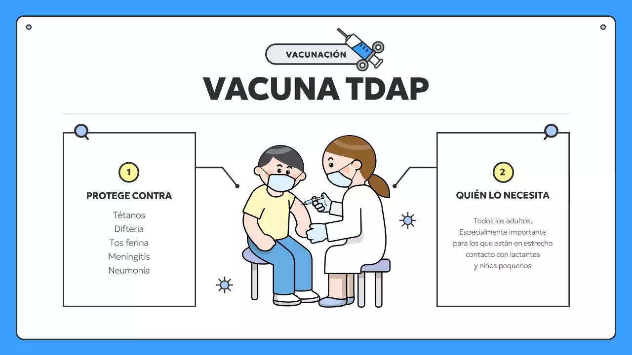 Información sobre la vacunación estacional azul y amarilla