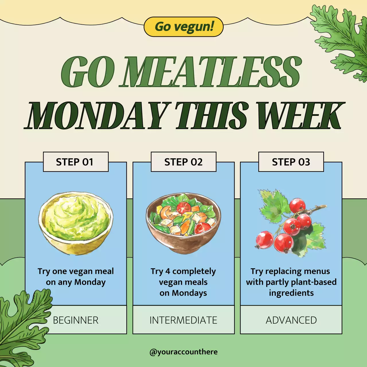 Green Minimal Vegan Promotion Social Media Post