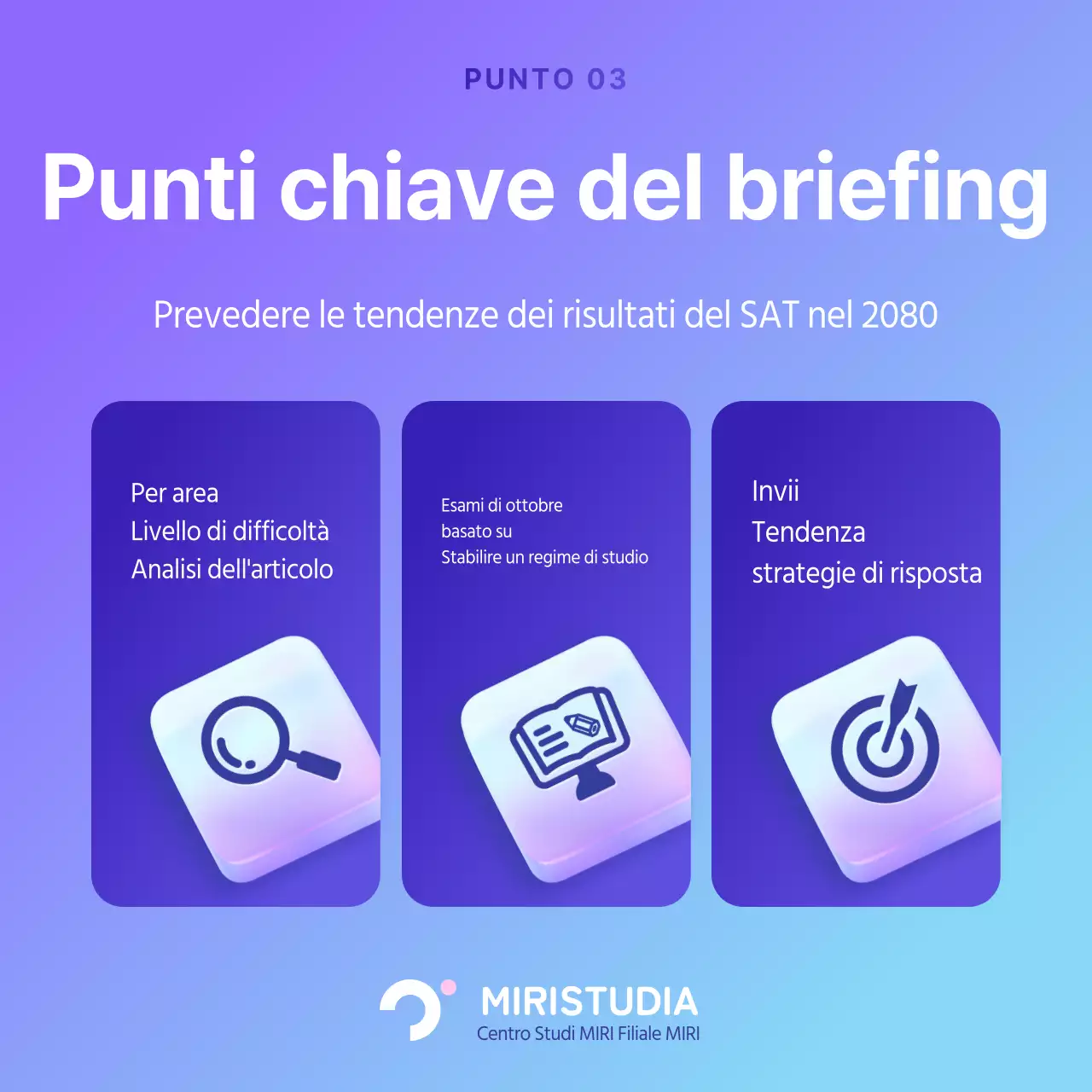 Promuovete il briefing di analisi del test simulato di ispirazione cibernetica in viola e azzurro.