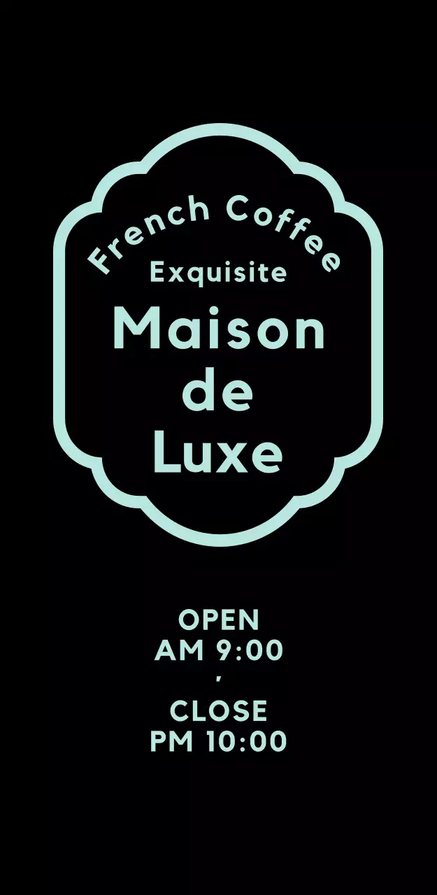 Mint Minimalist French Coffee Signage