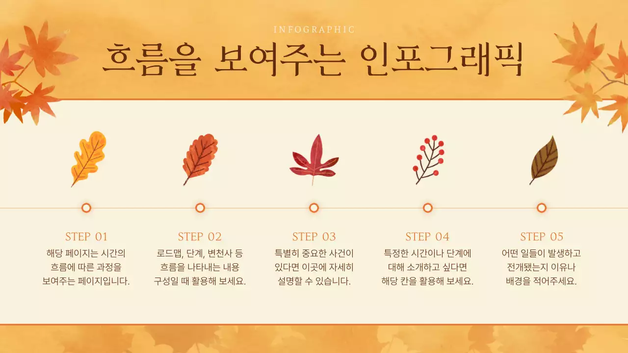 주황색과 갈색의 클래식한 가을 배경 발표자료