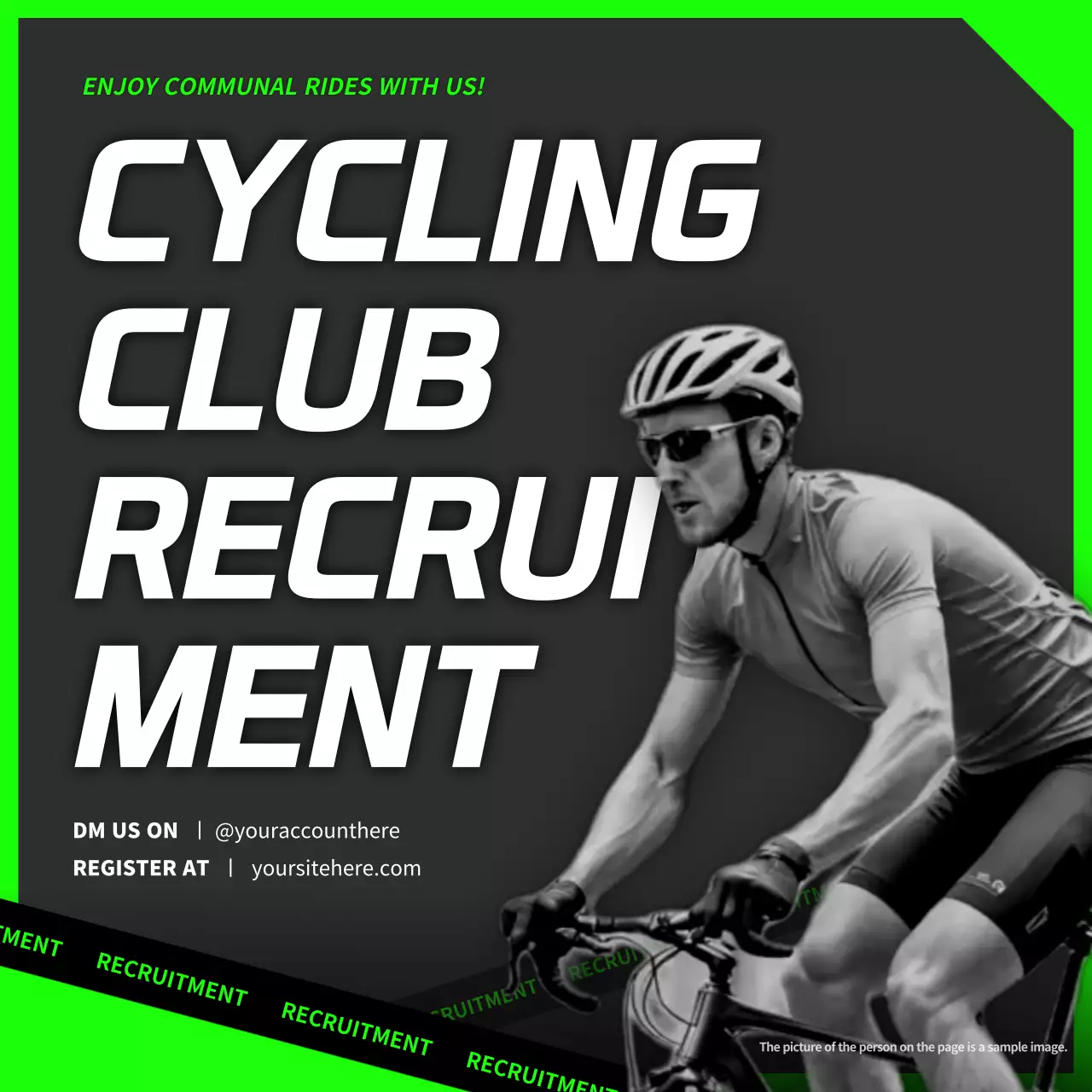 Green Bold Cycling Recruitment Social Media Post