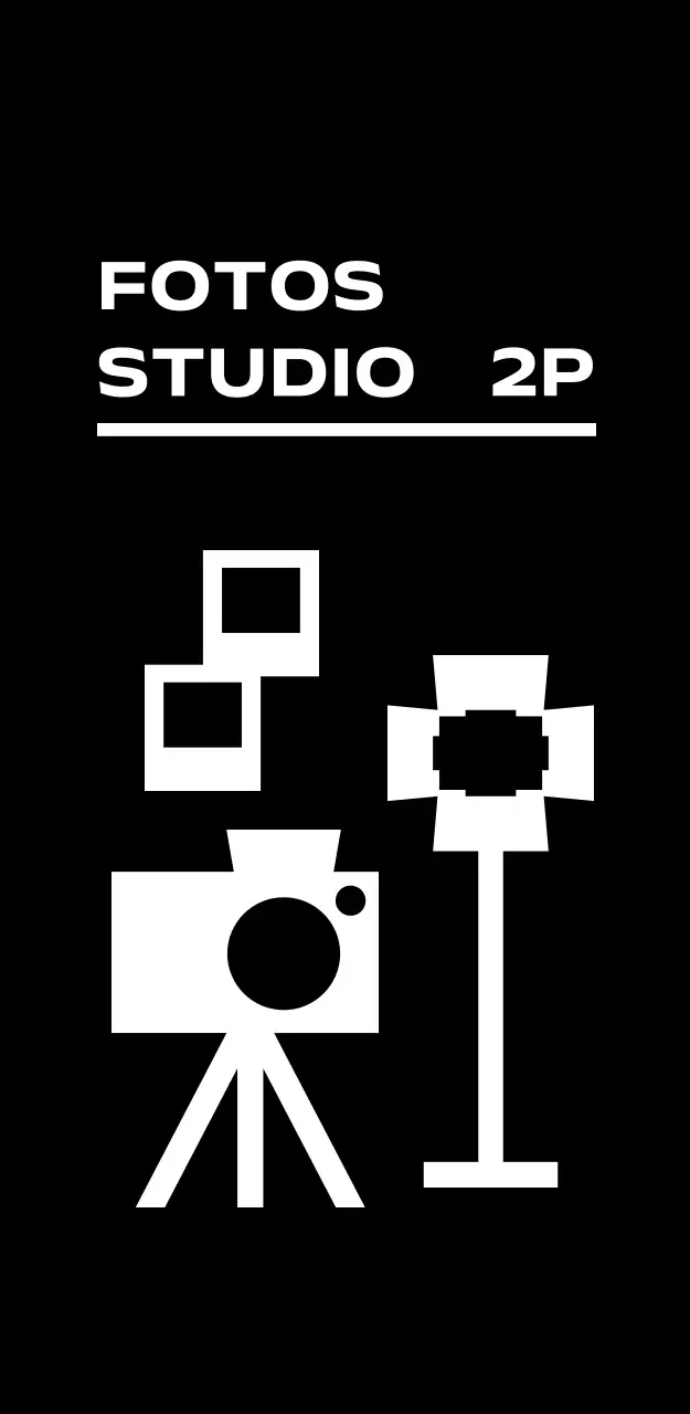 Señalización de estudio fotográfico moderno en blanco