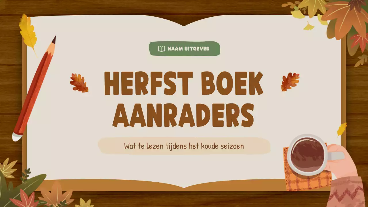 Bruin en beige Natuurlijk herfstboek Uitgeverij Boekaanbevelingen