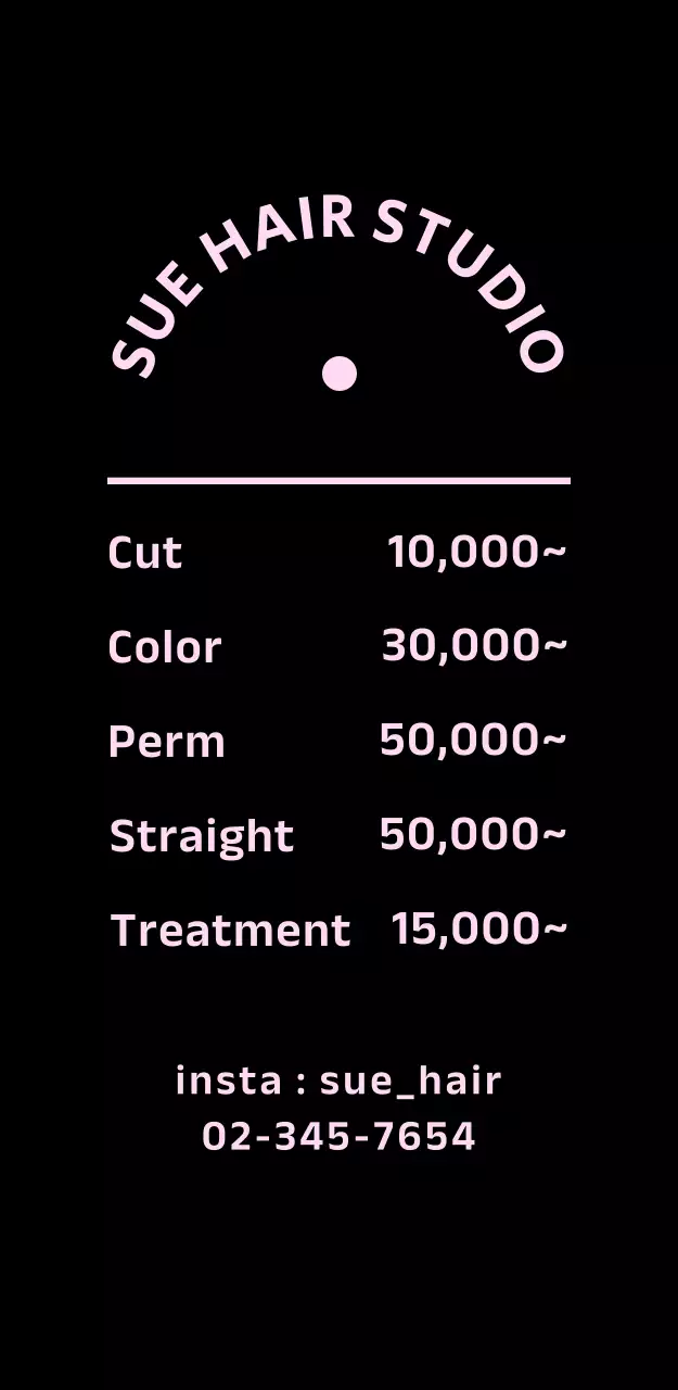 Modern hair salon signage in pink