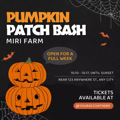 Orange Retro Halloween Event Social Media Post
