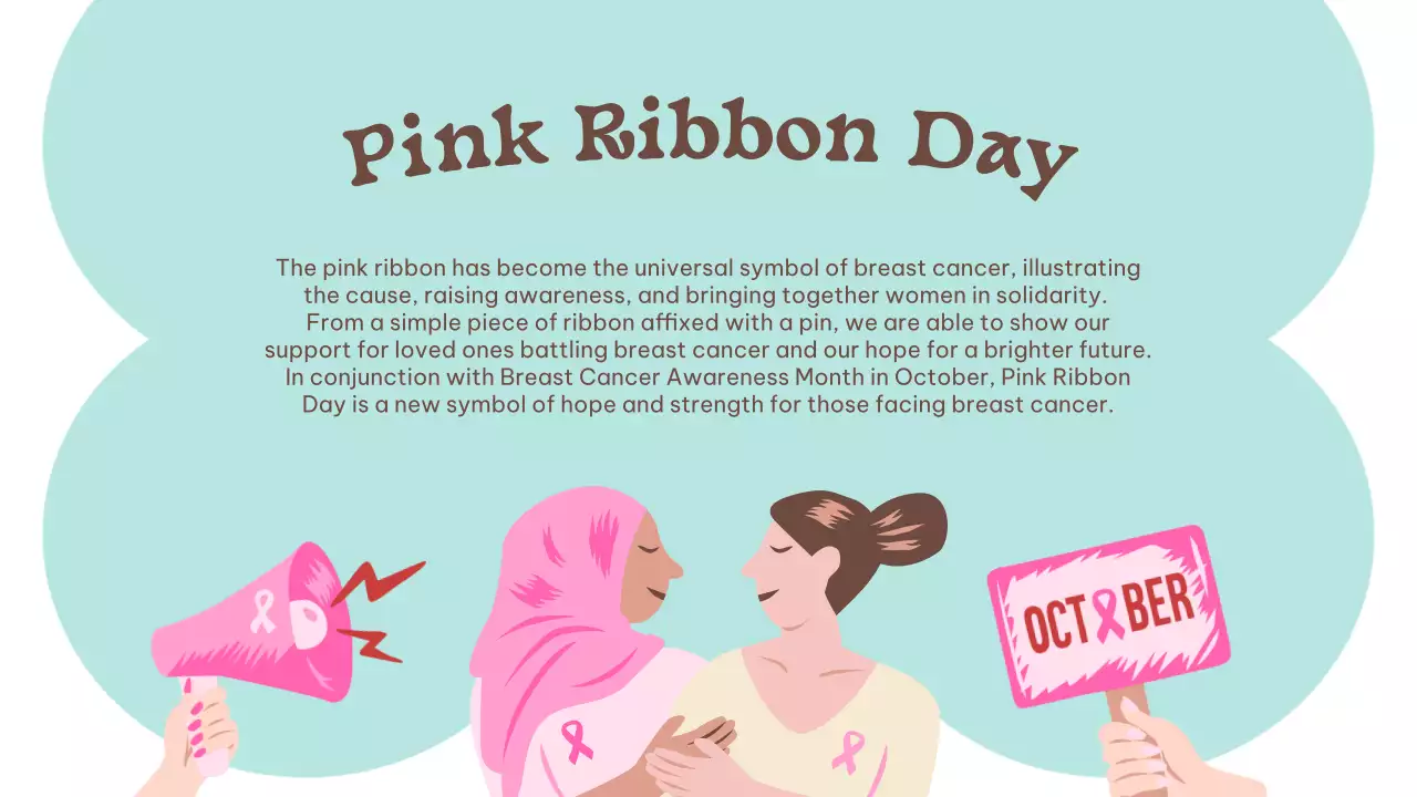 Pink Simple Cancer Awareness Announcement Presentation