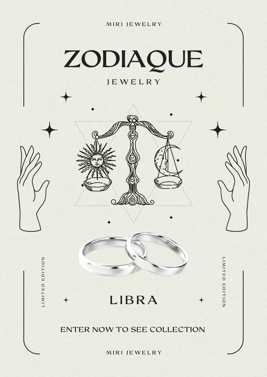 White Elegant Zodiac Promotion Poster
