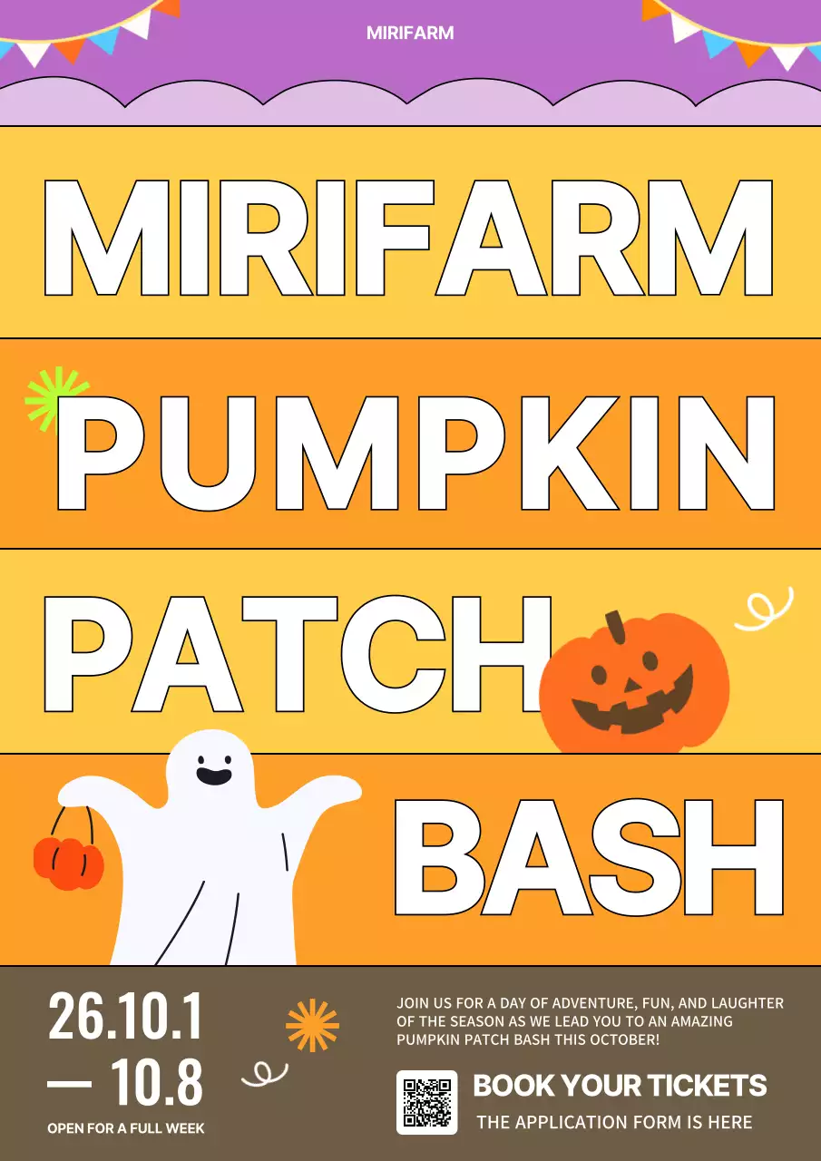 Orange Playful Pumpkin Event Invitation Poster