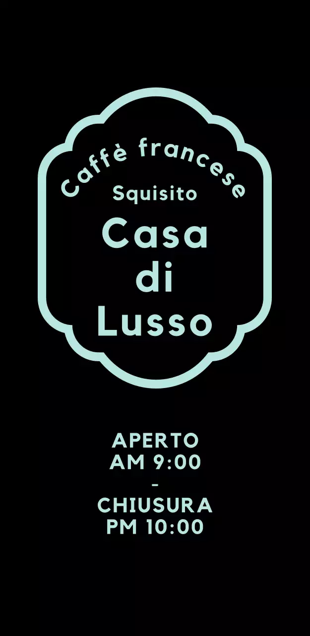 Insegna minimalista del caffè francese alla menta