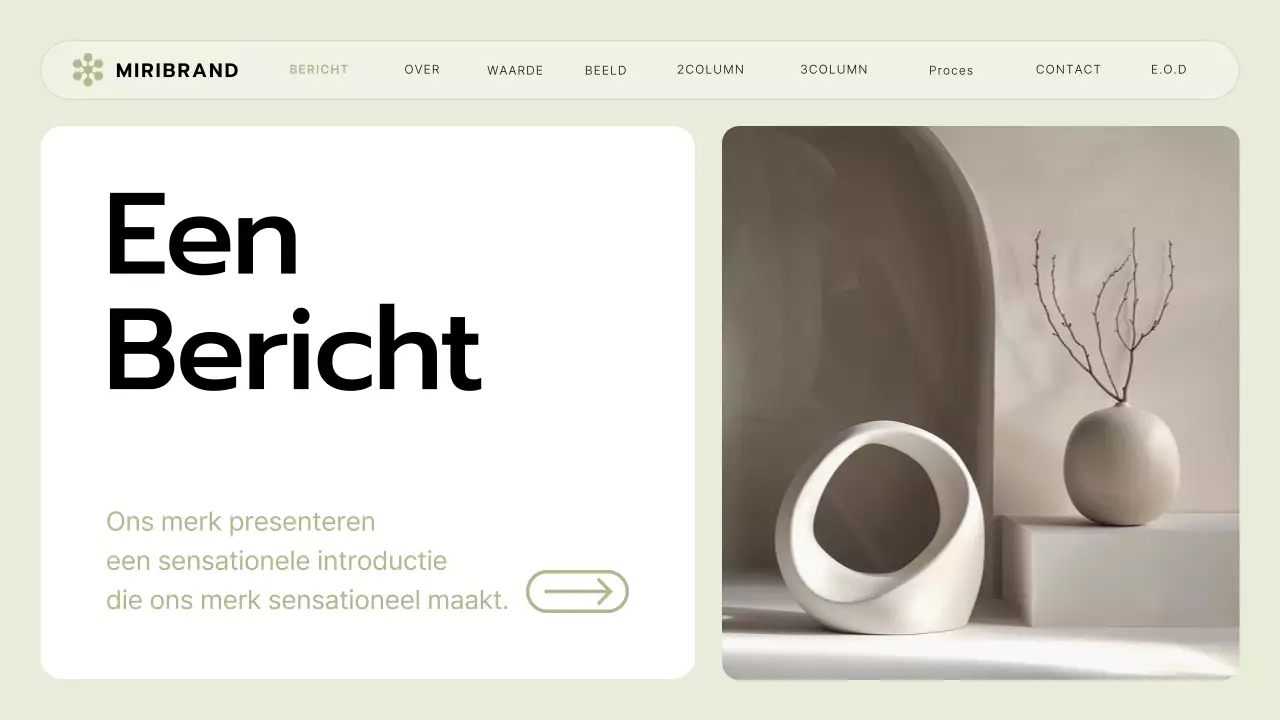 Een briefing voor een klein bedrijf met een limoengroene en gele UI-stijl