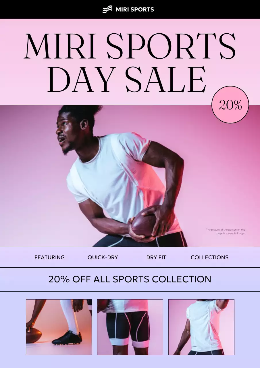 Pink Modern Sports Promotion Poster