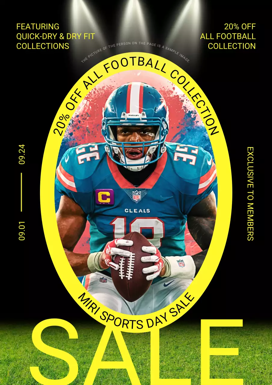 Black Modern Football Sale Poster