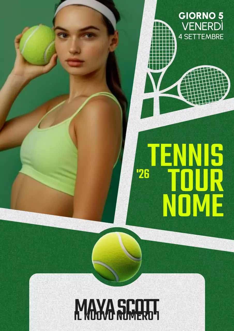 Notizie sul torneo di tennis moderno verde grigio