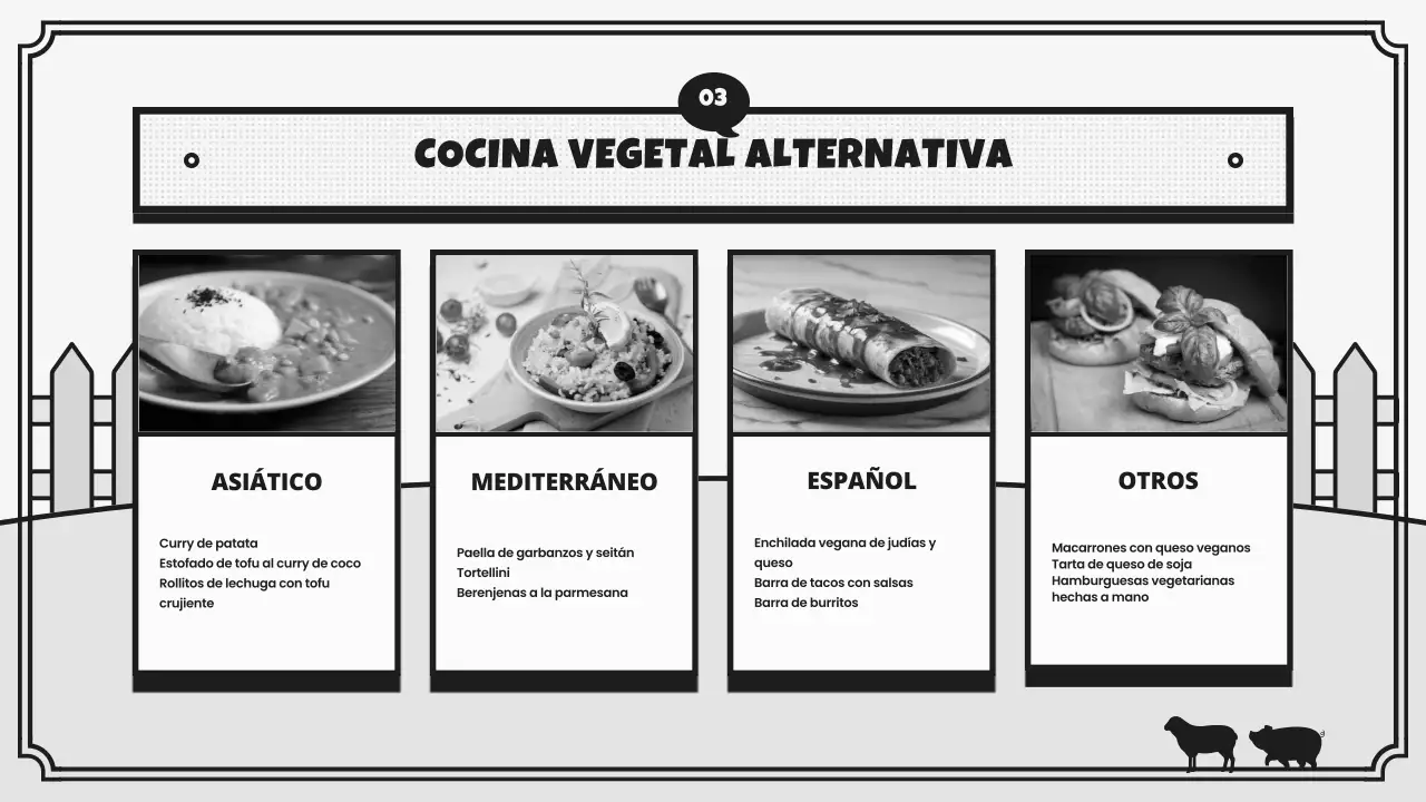 Campaña retro del Reto del Día Mundial Vegano en gris y negro
