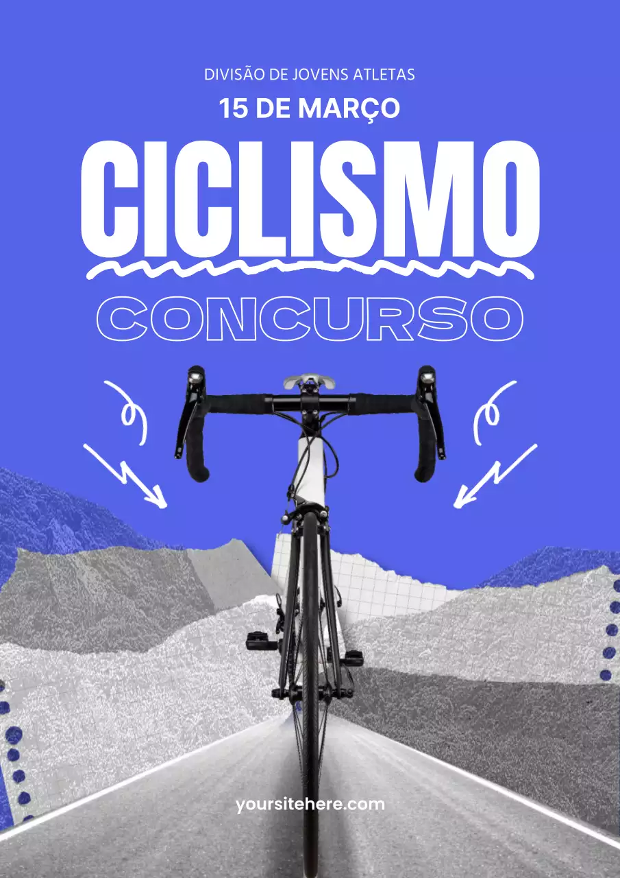 Promover eventos de ciclismo kitsch em azul e branco