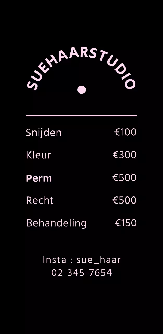 Bewegwijzering moderne kapsalon in roze