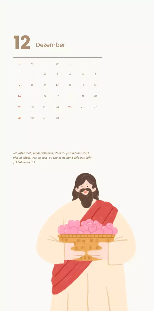 Ein Andachtskalender mit gemütlichen Illustrationen und Bibelversen auf hellblauem Hintergrund