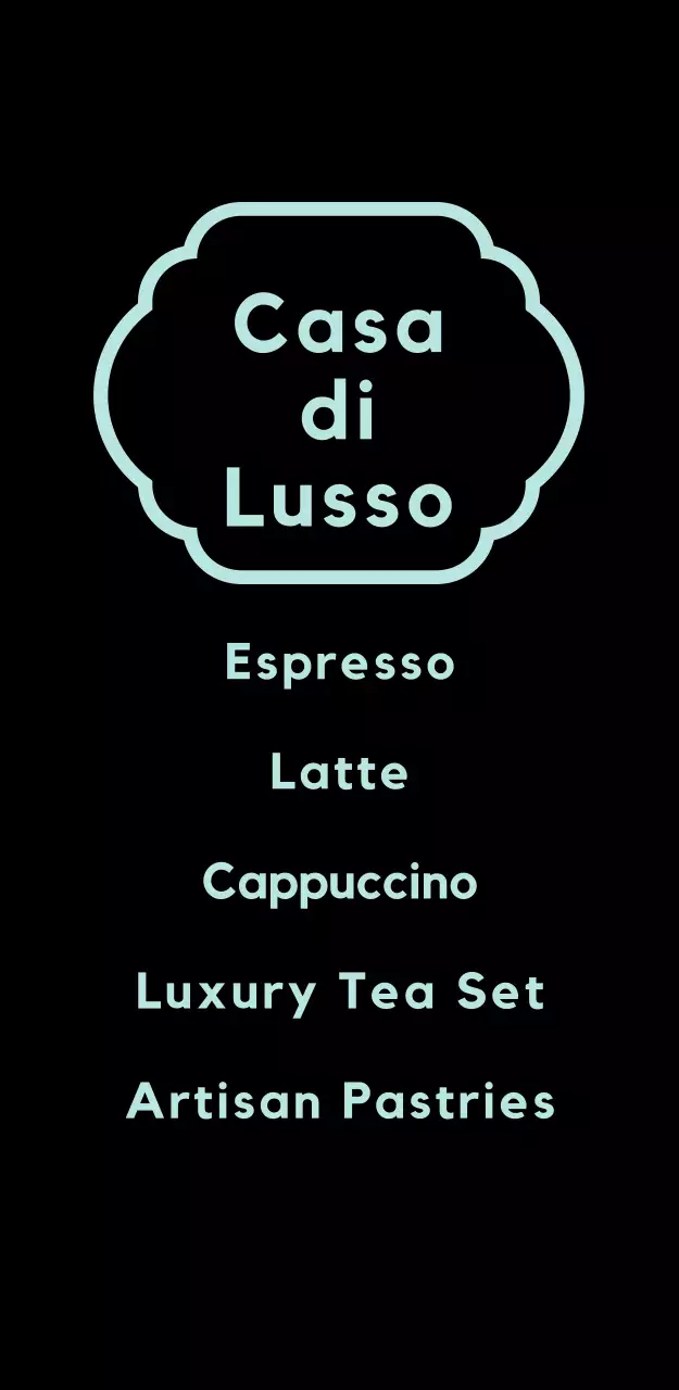 Insegna minimalista del caffè francese alla menta