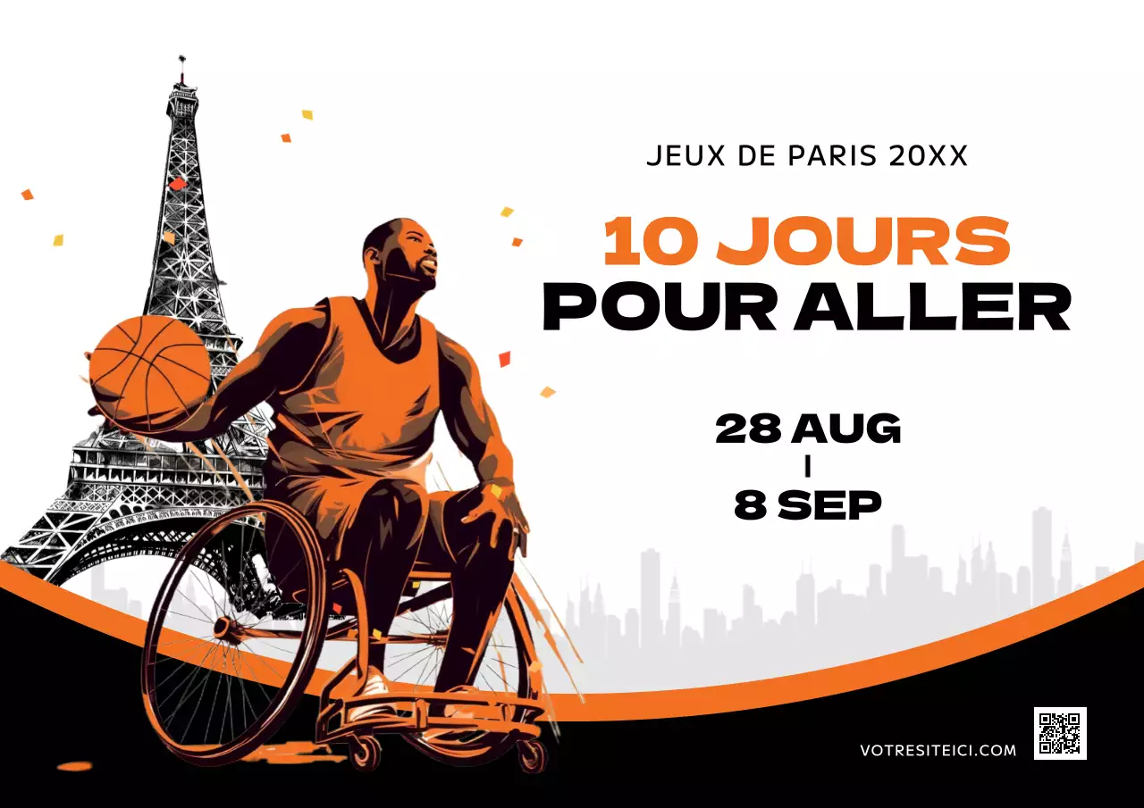 Promotion du sport moderne en orange et noir