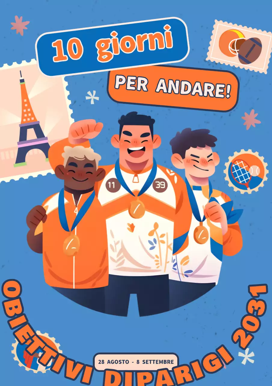 Arancione Blu Moderna Promozione generica del torneo sportivo