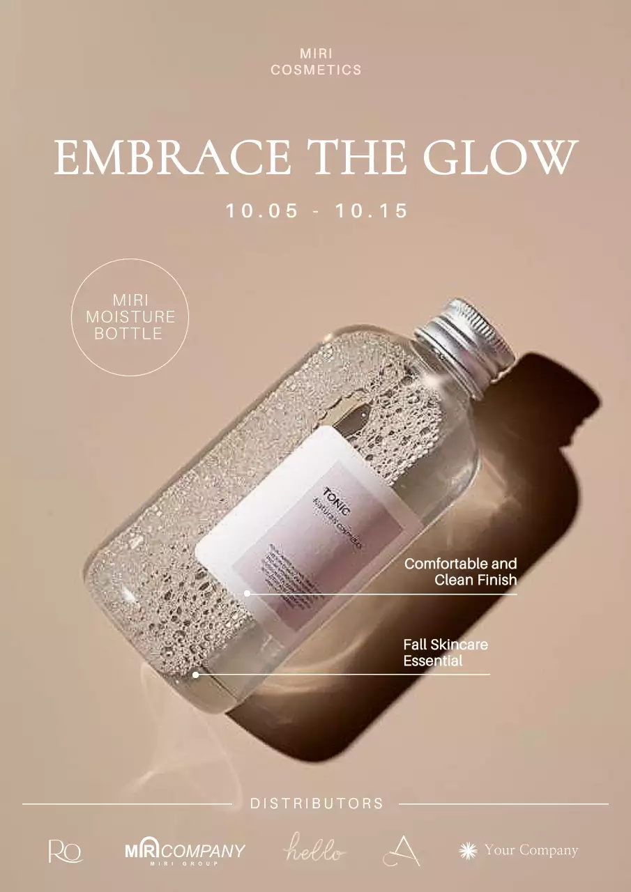 Beige Elegant Skincare Promotion Poster