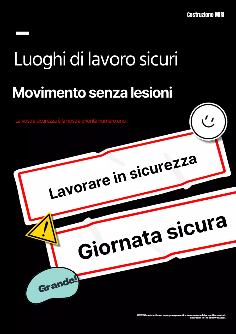 Campagne di tendenza per la sicurezza sul lavoro in bianco e nero