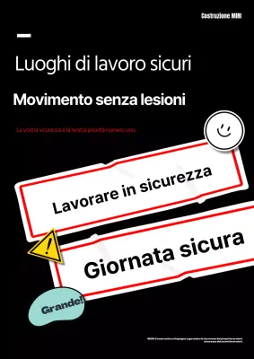 Campagne di tendenza per la sicurezza sul lavoro in bianco e nero
