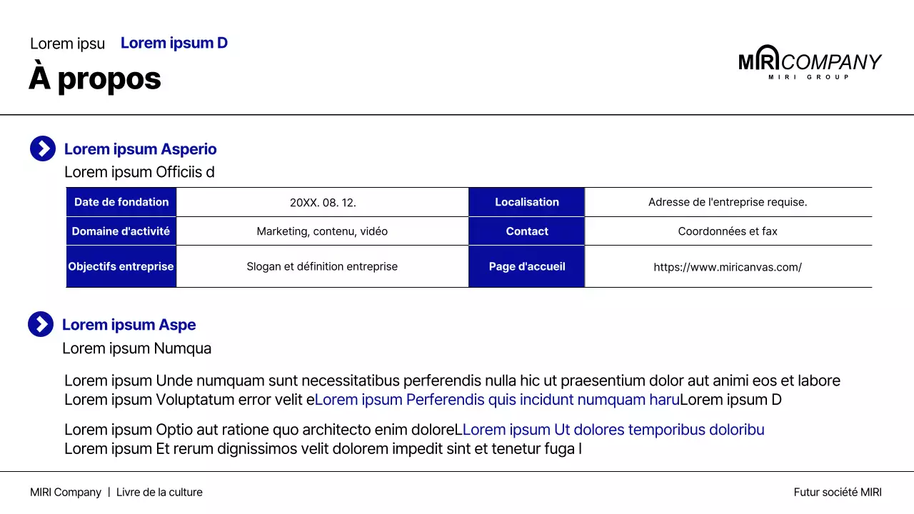 Le livre de la culture d'entreprise moderne en bleu marine