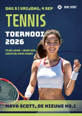 Blauwgroen Eenvoudig Tennistoernooi Flyer