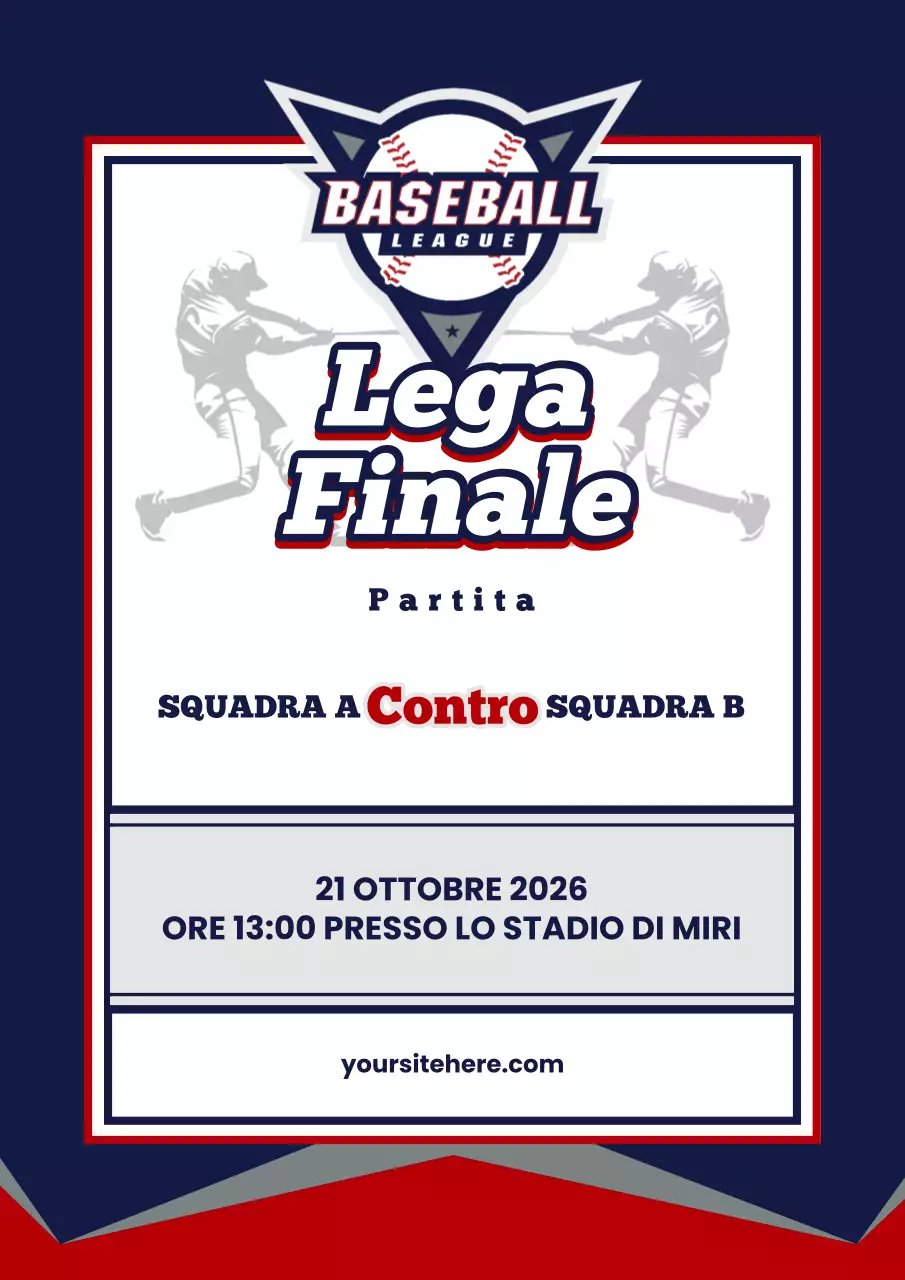 Promuovere le partite di baseball con accenti blu navy e rossi