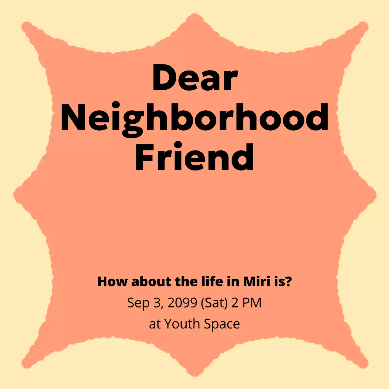 Coral Minimal Neighborhood Invitation Instagram Carousel